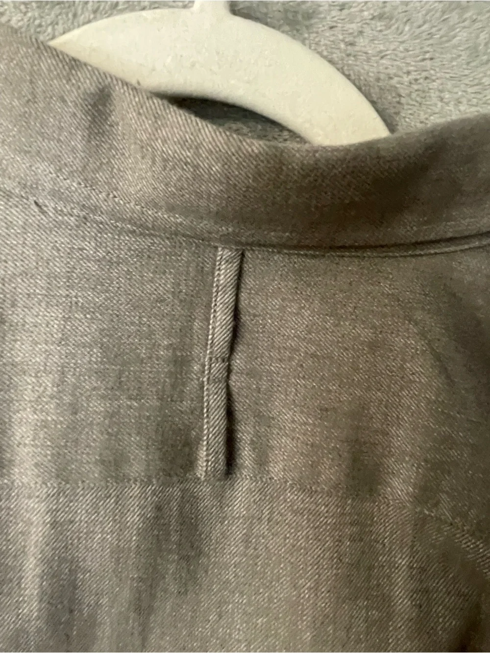 Banana Republic L Gray Luxe Flannel Slim Fit Collared Shirt NWT